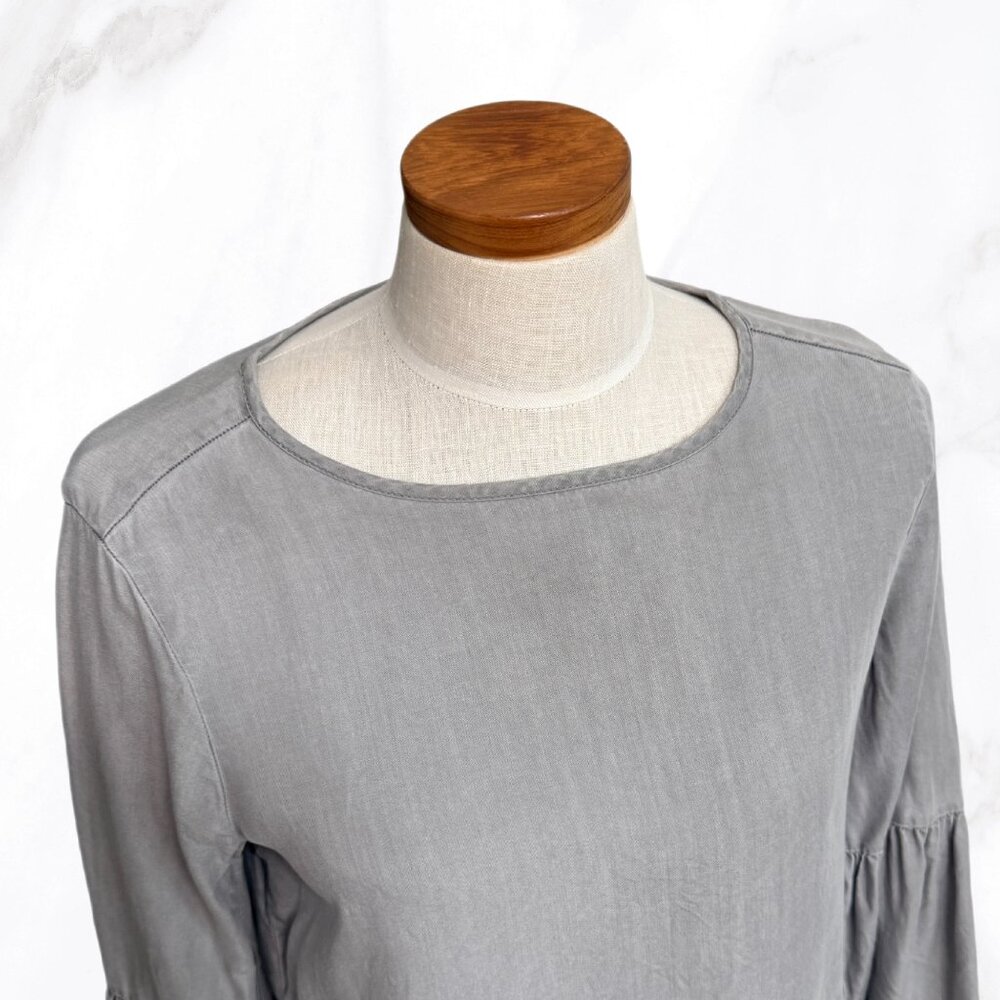 beachlunchlounge Women's Stone Washed Gray‎ Peplum Top, Size S - Picture 3 of 7